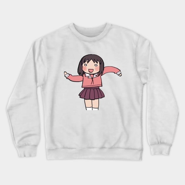 osaka doing the wavy hands / azumanga daioh Crewneck Sweatshirt by mudwizard